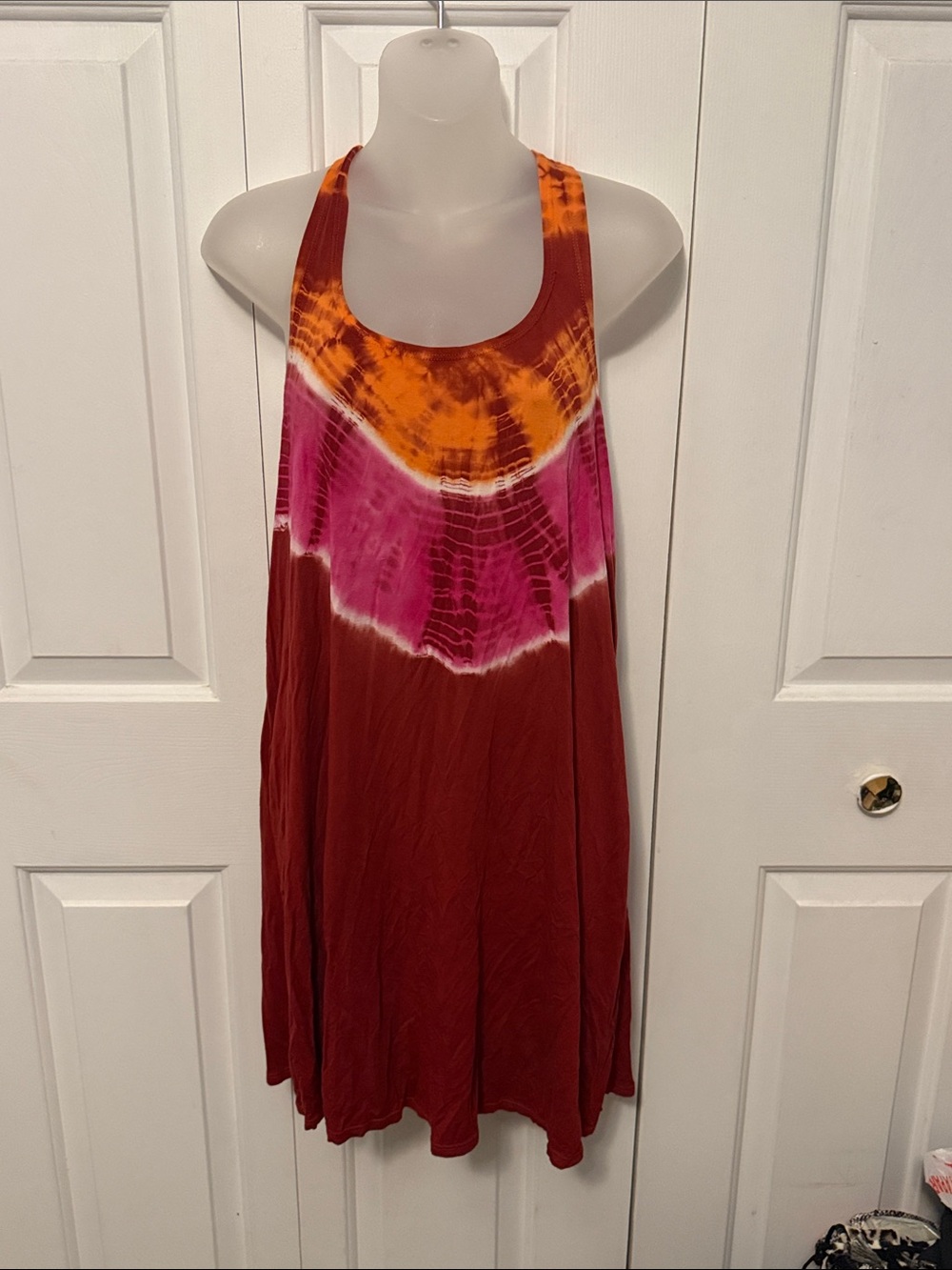 Lucky Brand Sz M Tie-Dye Racerback Coverup b718